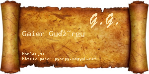Gaier György névjegykártya